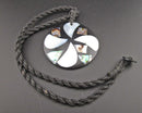 Abalone Gemstone Pendant Necklace (Vintage) H025-19