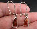 Amber Gemstone Earrings 925 Sterling Silver (Vintage) H025-24