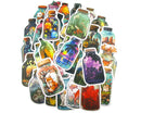 Wishing Bottle Sticker Pack - Waterproof PVC Stickers 50pc J286