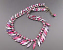 VERY RARE!  Sherman Crystal Necklace Pink Fuchsia, Purple & Faux Alexandrite