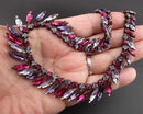VERY RARE!  Sherman Crystal Necklace Pink Fuchsia, Purple & Faux Alexandrite