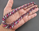 VERY RARE!  Sherman Crystal Necklace Pink Fuchsia, Purple & Faux Alexandrite