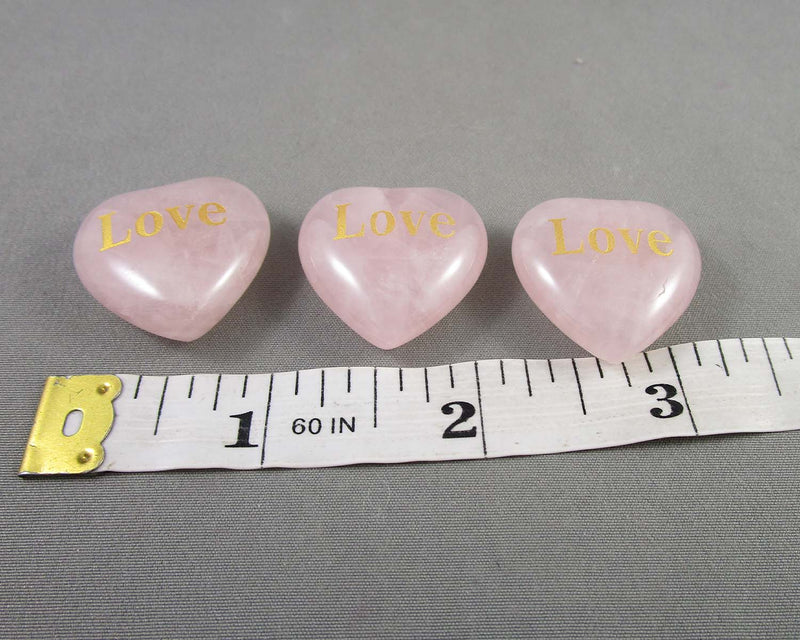 Rose Quartz Heart with "Love" 1pc J245