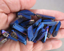 Blue Flame Aura Quartz Crystal Points 4pc (C111)