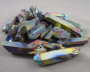 Rainbow Aura Quartz Points (Drilled) 4pc (C489)