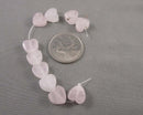 Rose Quartz Heart Beads 10mm (C307)