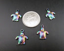 Rainbow Turtle Charms Stainless Steel  4pcs (C316)