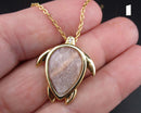 You Choose!  Faceted Gemstone Turtle Pendant Necklaces