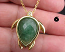 You Choose!  Faceted Gemstone Turtle Pendant Necklaces