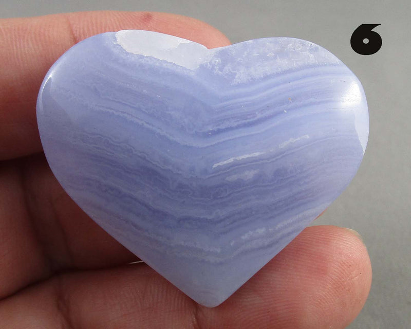 You Choose!  Blue Lace Agate Stone Heart