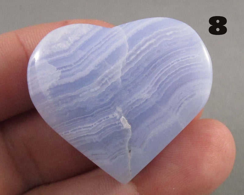 You Choose!  Blue Lace Agate Stone Heart