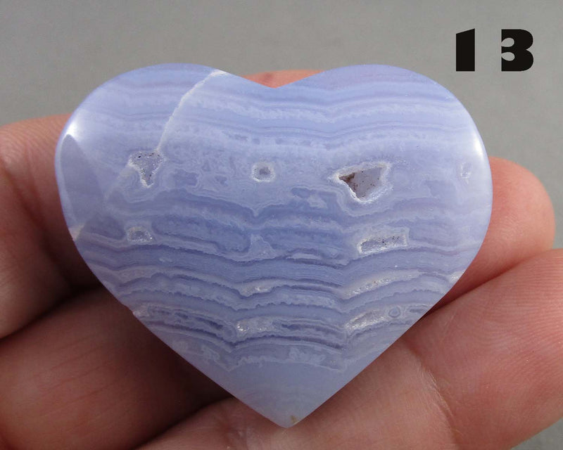 You Choose!  Blue Lace Agate Stone Heart