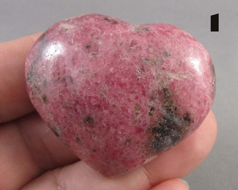 You Choose!  Pink Rhodonite Stone Heart