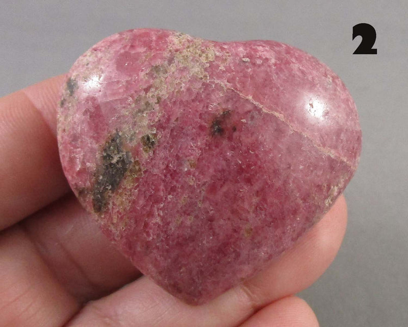 You Choose!  Pink Rhodonite Stone Heart