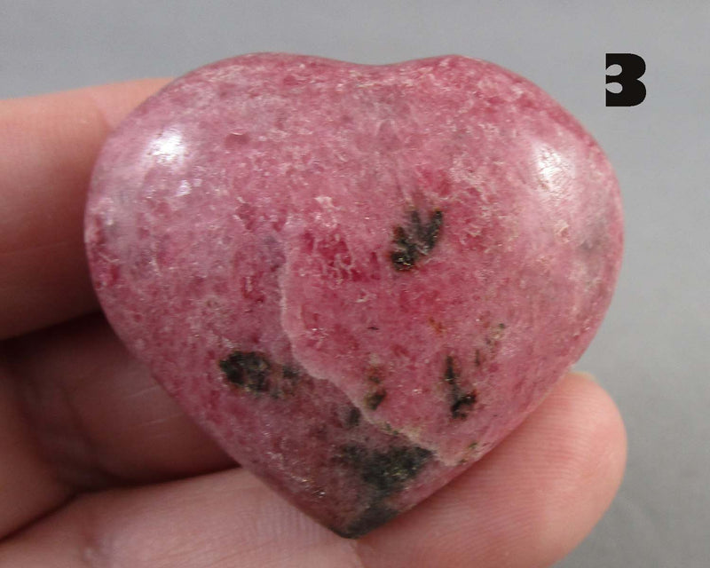 You Choose!  Pink Rhodonite Stone Heart