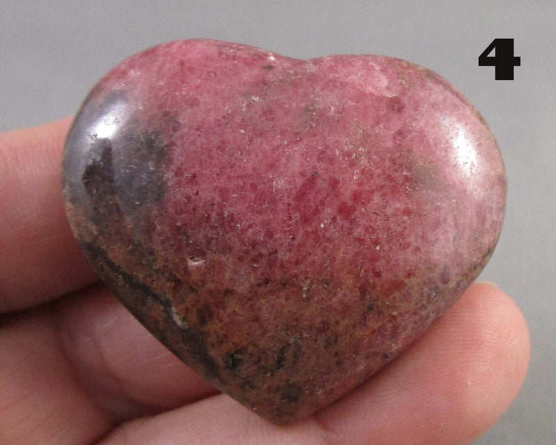 You Choose!  Pink Rhodonite Stone Heart