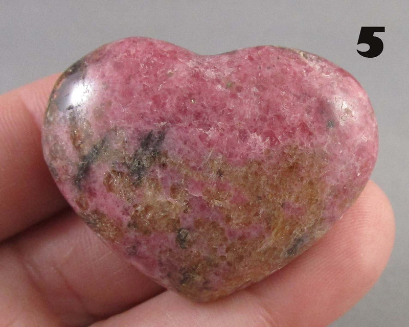 You Choose!  Pink Rhodonite Stone Heart