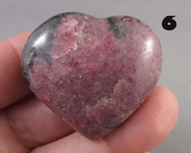 You Choose!  Pink Rhodonite Stone Heart