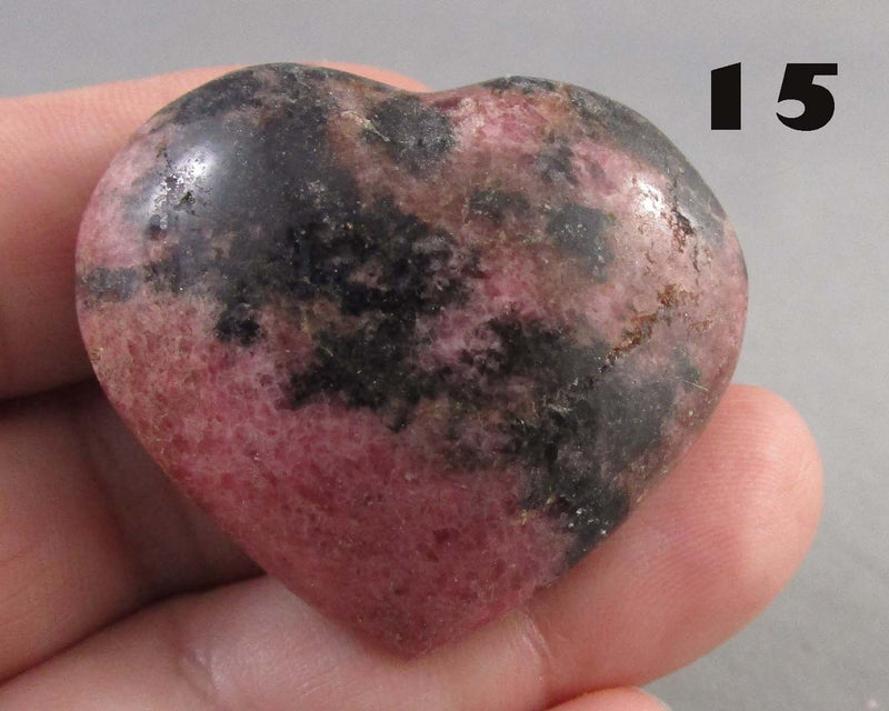 You Choose!  Pink Rhodonite Stone Heart