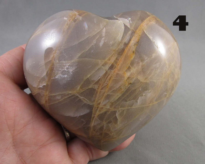 You Choose!  Large Black Moonstone Stone Heart