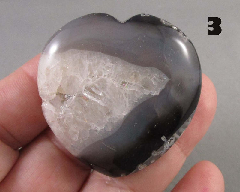 You Choose!  Black Agate Stone Heart