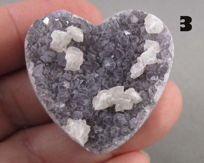 You Choose!  Amethyst Druse Crystal Heart