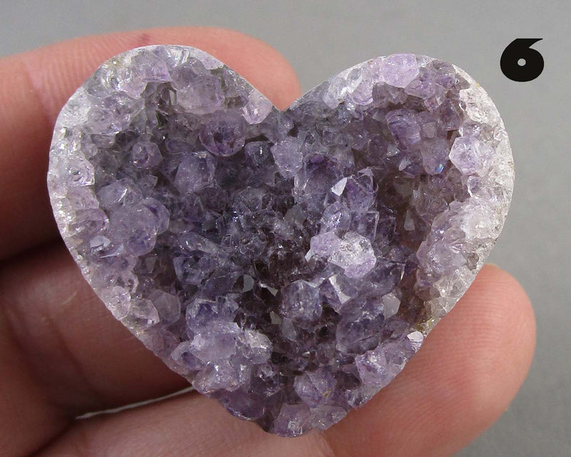 You Choose!  Amethyst Druse Crystal Heart