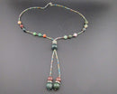 Bloodstone Gemstone Necklace Vintage H001-6