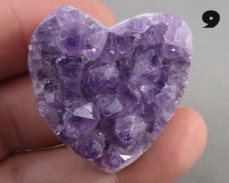 You Choose!  Amethyst Druse Crystal Heart