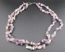 Double Strand Amethyst Gemstone Necklace Vintage H001-7