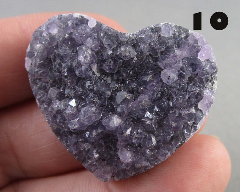 You Choose!  Amethyst Druse Crystal Heart