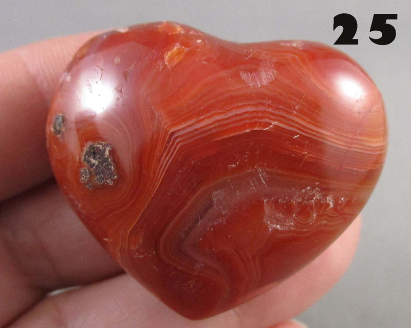 You Choose!  Carnelian Stone Heart