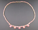 Stunning!  Pink Opal Gemstone Necklace 950 Sterling Silver Vintage H001-21