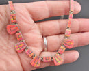Stunning!  Pink Opal Gemstone Necklace 950 Sterling Silver Vintage H001-21
