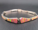 Pink Opal Gemstone Bracelet 950 Sterling Silver Vintage H001-22