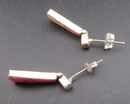 Pink Opal Gemstone Earrings 950 Sterling Silver Vintage H001-23