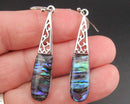 Abalone Gemstone Earrings Vintage H001-25