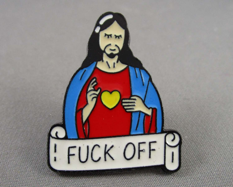 "Fuck Off" Jesus Enamel Pin 1pc (BIN 131)