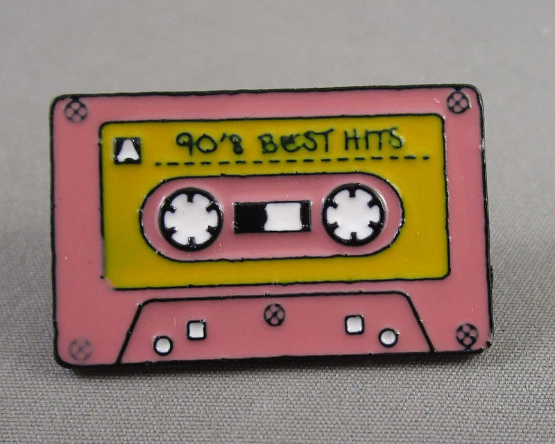 "90's Best Hits" Cassette Tape Enamel Pin 1pc (BIN 132)