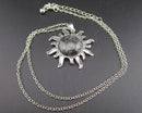 Larvikite Gemstone Sun Pendant Necklace Z082