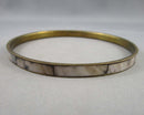 Abalone Shell Brass Bangle (Vintage) H088-18