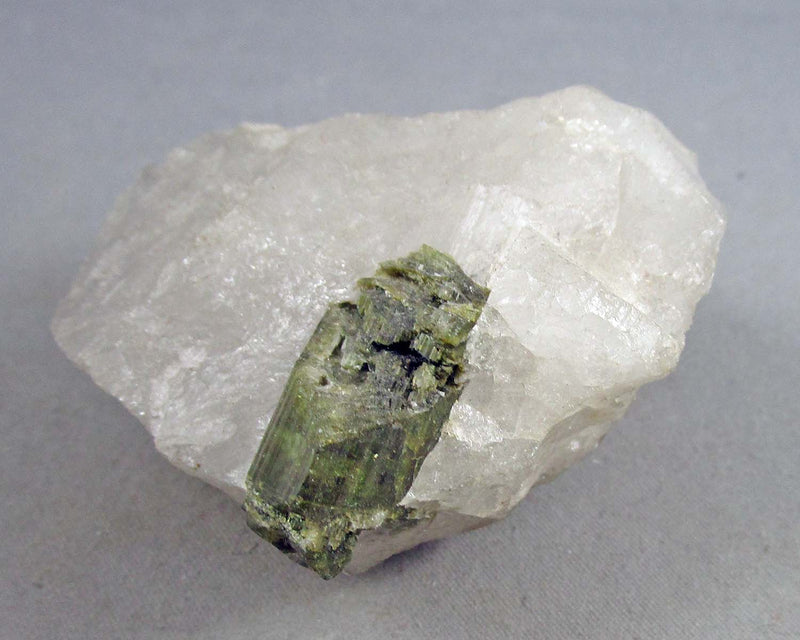 Green Tourmaline in Quartz Crystal 1pc B051-2