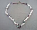 Rainbow Fluorite & Quartz Necklace (Vintage) H088-5