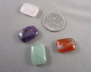 Mixed Gemstone Rectangle Beads 4pc C617