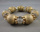 Gold Sparkle Beaded Bracelet (Vintage) H034-8