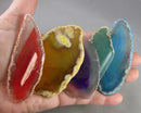 Mixed Color Agate Stone Slice (Drilled) 1pc H050