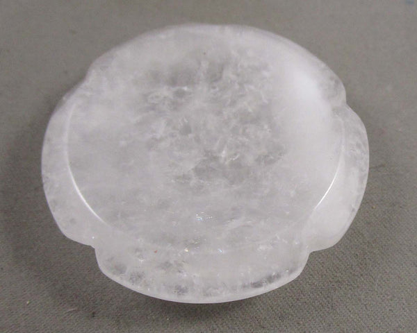 Clear Quartz Flower Worry Stone 1pcs C153