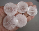 Clear Quartz Flower Worry Stone 1pcs C153
