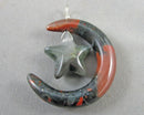 Bloodstone Moon & Star Gemstone Pendant Z111