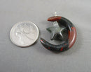 Bloodstone Moon & Star Gemstone Pendant Z111